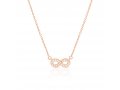 Sterling Silver Necklace with Yellow or Rose Gold Finish  Infinity Zircon Pendant