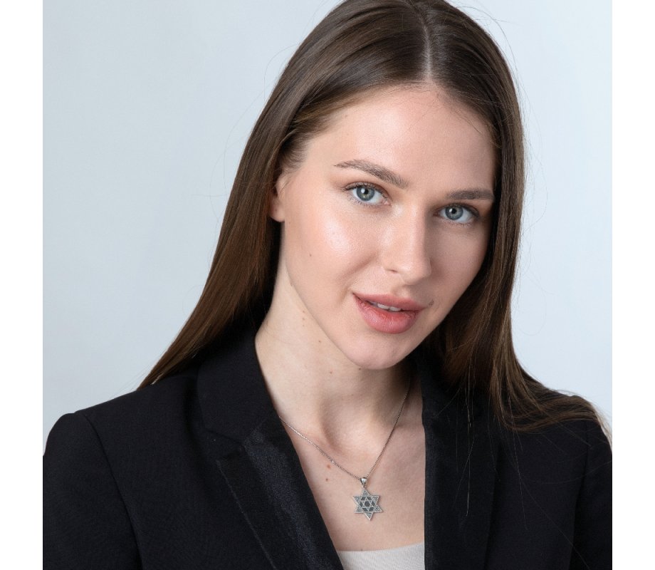 Sterling Silver Pendant Necklace, Star of David One-Within-Another – Beaded Artwork