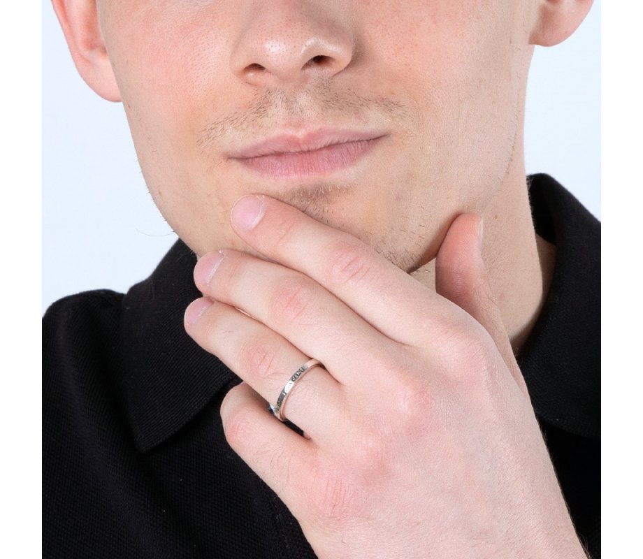 Sterling Silver Ring with Opening Words of Aaronic Blessing English and Hebrew