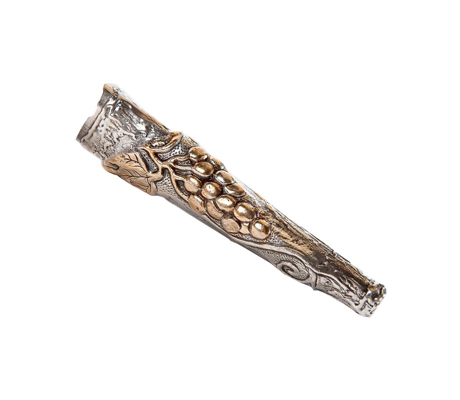 Sterling Silver Two Tone Jerusalem Design Yemenite Shofar