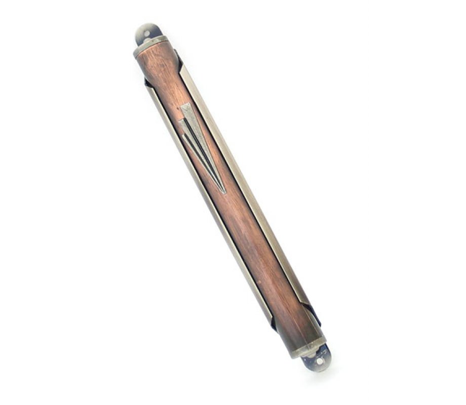 Streamlined Red Pewter Mezuzah Case