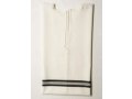 Talitania Kosher Wool Tallit Katan Without Center Fringes with Black Lines