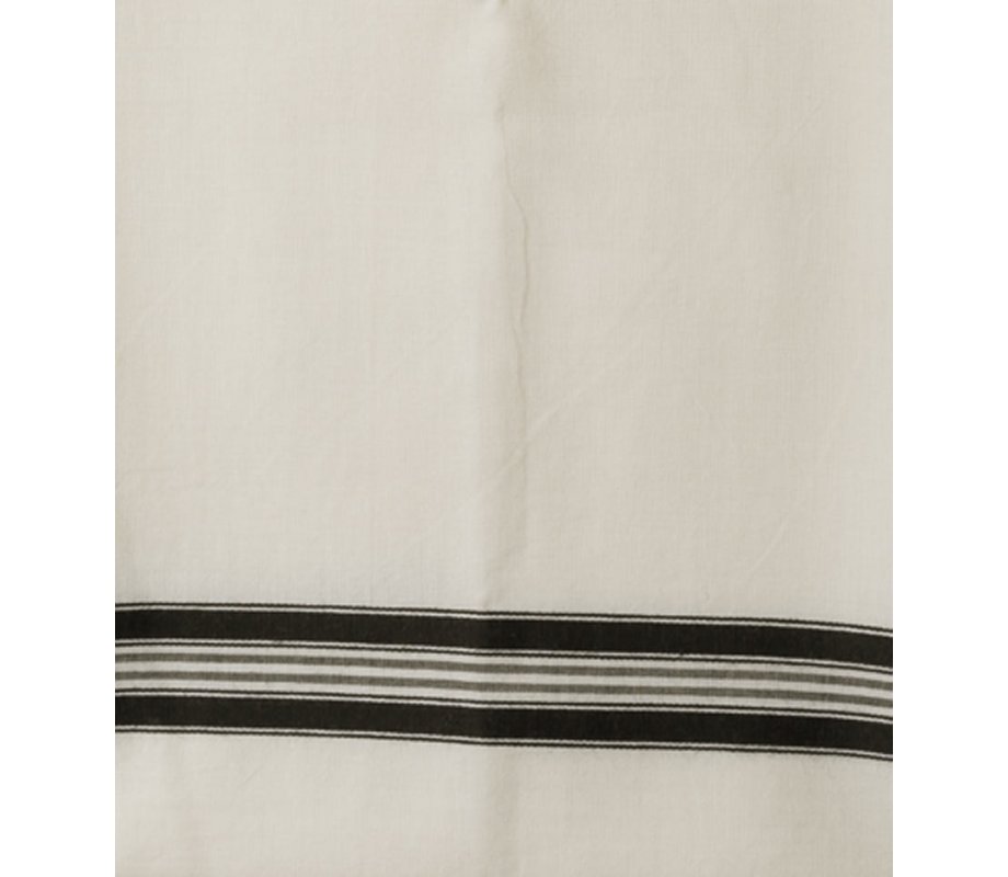 Talitania Kosher Wool Tallit Katan Without Center Fringes with Black Lines