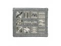 Tallit and Tefillin Bag Set with Embroidered Squares and Shapes, Silver - Yair Emanuel
