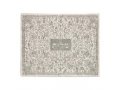 Tallit and Tefillin Bag with Full Embroidery, Silver Flowers - Yair Emanuel