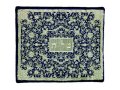 Tallit and Tefillin Bag with Full Embroidery, Silver and Blue Flowers - Yair Emanuel