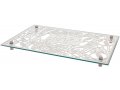 Tempered Glass Challah/Candlestick Tray, 7 Species of Israel Design - Dorit Judaica
