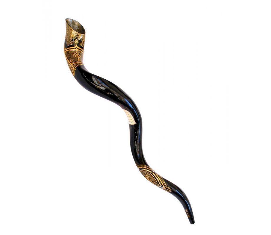 Ten Commandments Hand Painted Yemenite Shofar