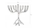Tree of Life Aluminum Chanukah Menorah, Silver, Medium - Yair Emanuel