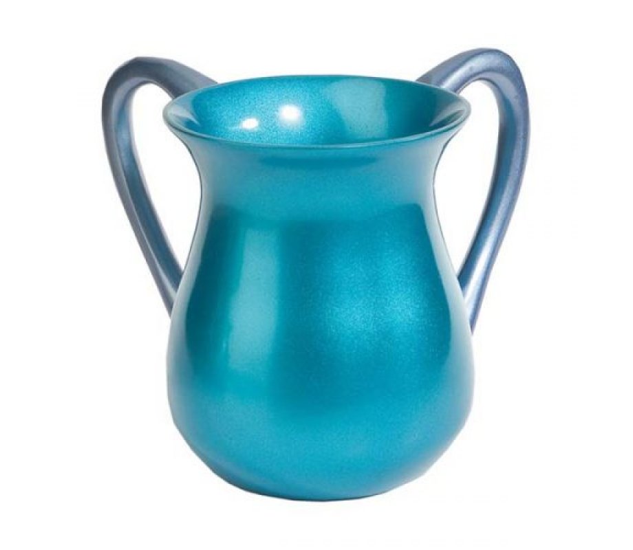 Turquoise Anodized Aluminum Classic Netilat Yadayim Wash Cup - Yair Emanuel