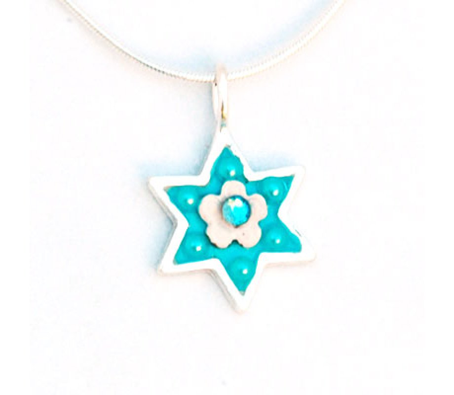 Turquoise Star of David Necklace - Ester Shahaf