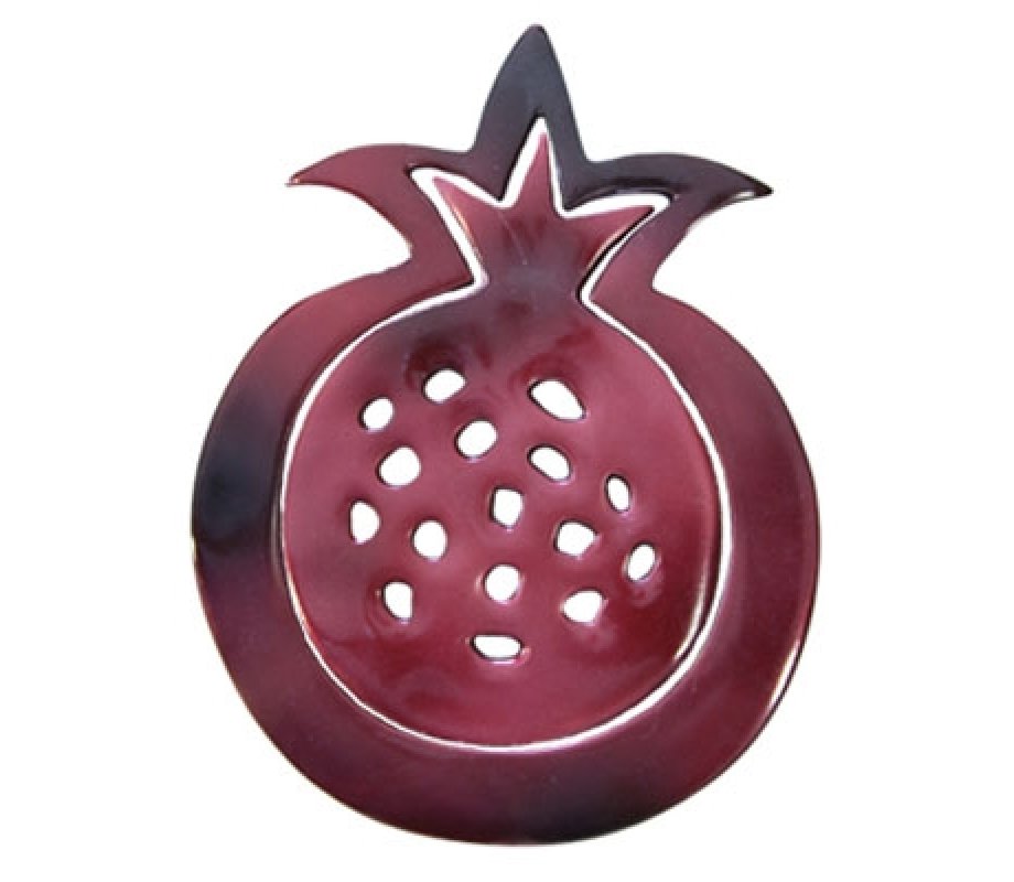 Two-in-One Anodized Aluminum Trivets, Red Pomegranate - Yair Emanuel