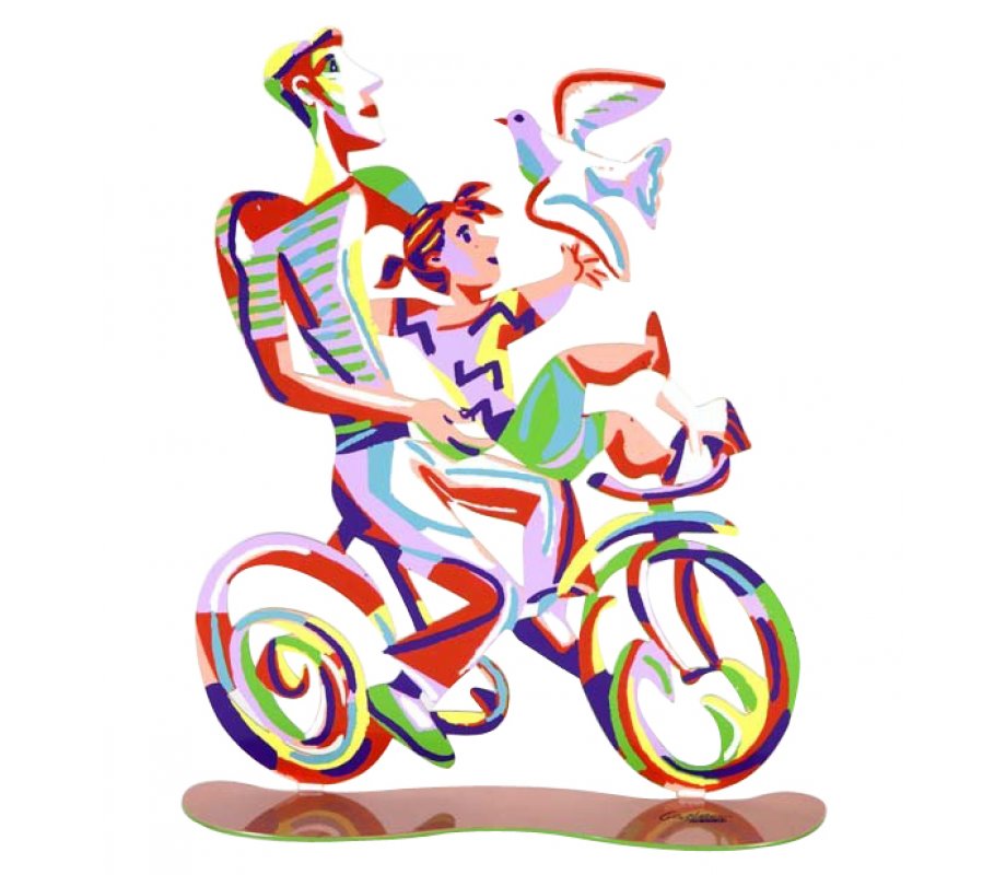 Weekend Ride Free Standing Double Sided Bicycle Sculpture - David Gerstein