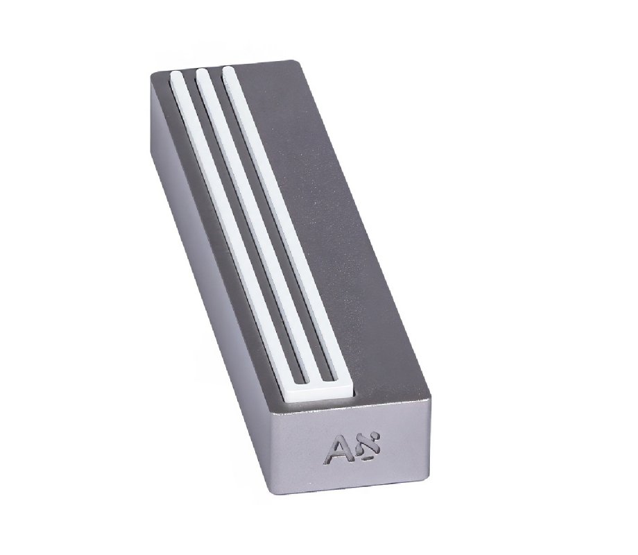 White on Gray Modern Shin Design Israel Museum Mezuzah Case