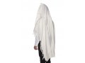 Yishtabach Classic Wool Tallit Non Slip Prayer Shawl - Pure White Stripes